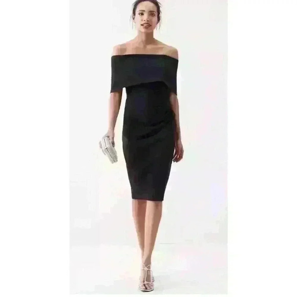NWT VINCE CAMUTO Popover Cocktail black off the shoulder Dress size 0 women’s - Picture 3 of 8